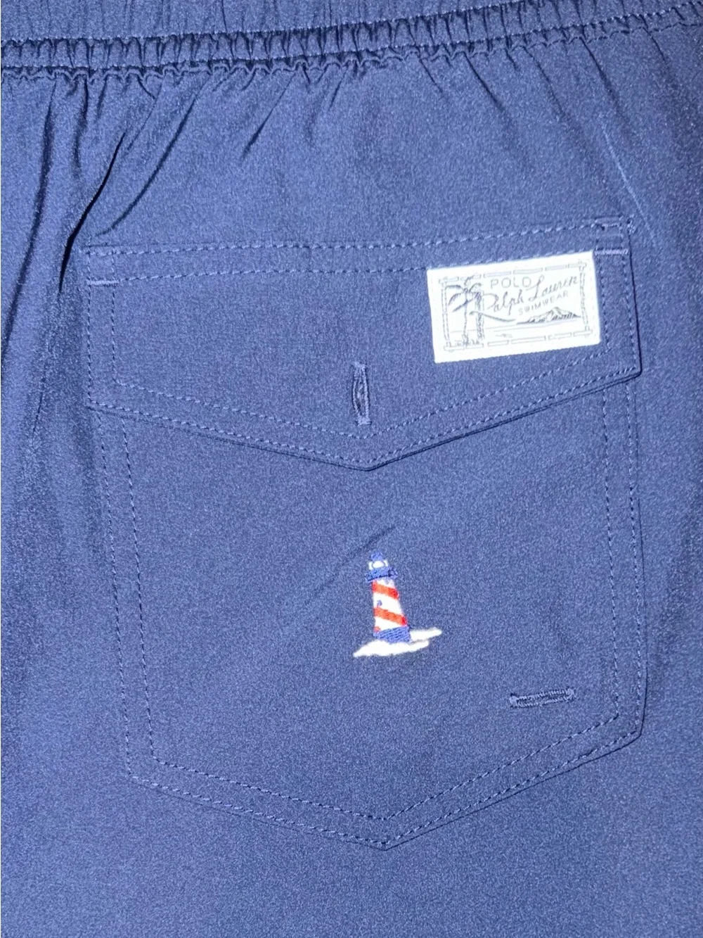 Ralph Lauren Men's Navy Embroidered Nautical Swim Shorts